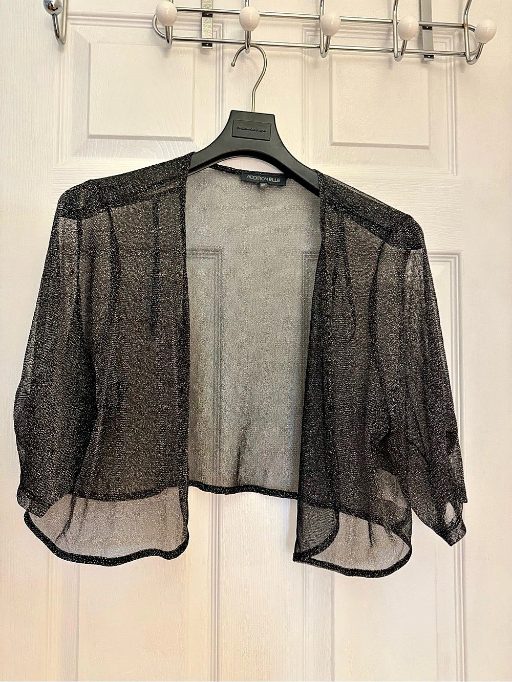 Addition Elle Style 3345 Sheer Metallic Open Front Jacket Size 2X